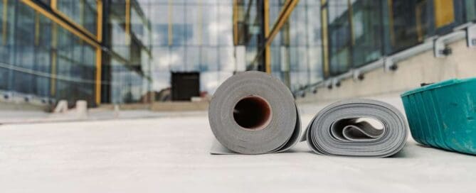 Two rolls of single ply TPO roofing material