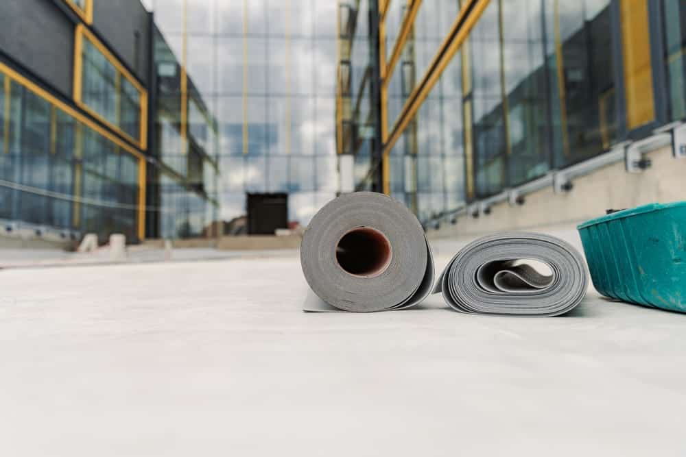 Two rolls of single ply TPO roofing material
