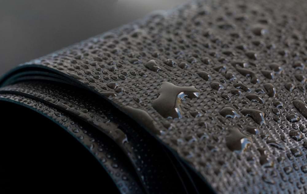 A close-up view of a waterproof rubberized membrane