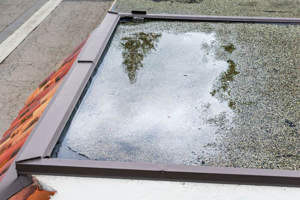 Ponding water can cause flat roof leaks